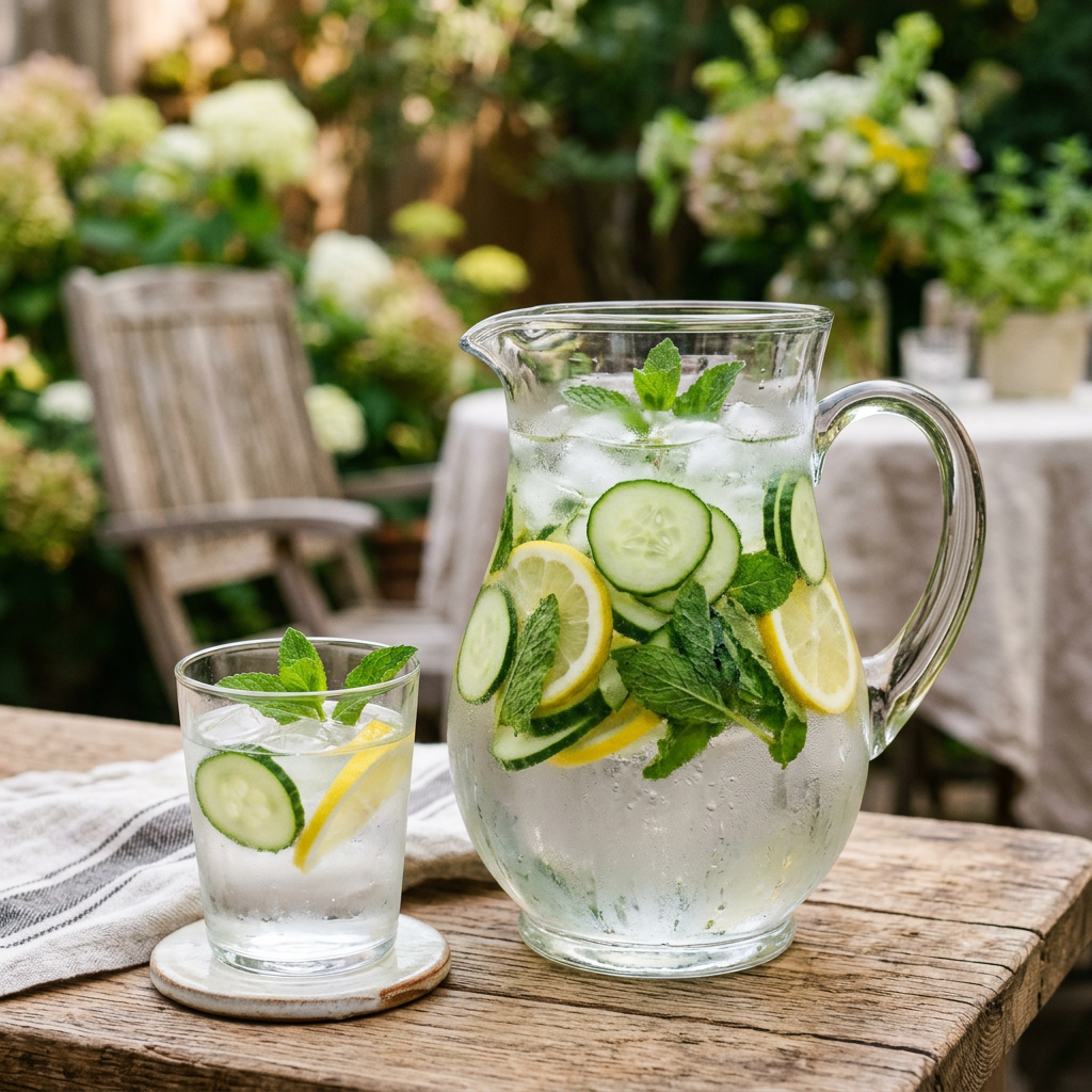 Infused Water: Gurke-Zitrone-Minze